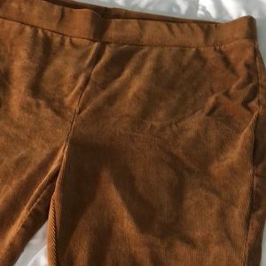 FOREVER 21 High Waist Corduroy Leggings in Brown